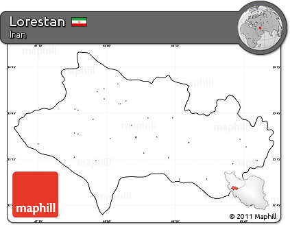 Blank Simple Map of Lorestan, cropped outside, no labels