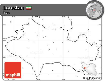 Blank Simple Map of Lorestan, no labels