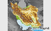 Physical Map of Iran, darken, desaturated, land only