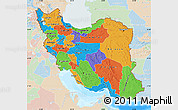 Political Map of Iran, lighten, land only