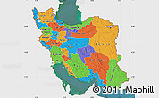 Political Map of Iran, single color outside, satellite sea