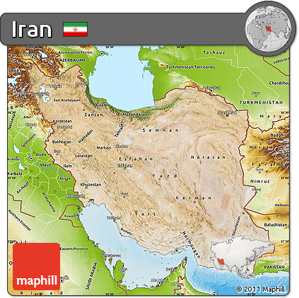 Satellite Map of Iran, physical outside