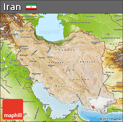 Satellite Map of Iran, physical outside