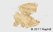 Satellite 3D Map of Markazi, single color outside