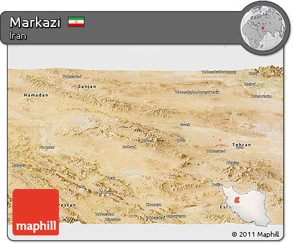 Satellite Panoramic Map of Markazi