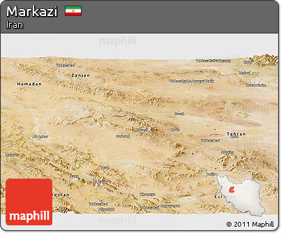 Satellite Panoramic Map of Markazi