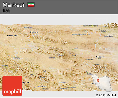 Satellite Panoramic Map of Markazi
