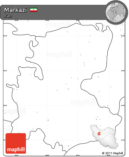 Blank Simple Map of Markazi, no labels