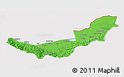 Political 3D Map of Mazandaran, cropped outside