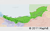 Political 3D Map of Mazandaran, lighten