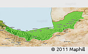 Political 3D Map of Mazandaran, satellite outside