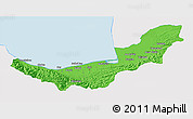 Political 3D Map of Mazandaran, single color outside