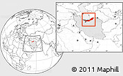 Blank Location Map of Mazandaran, highlighted country, within the entire country