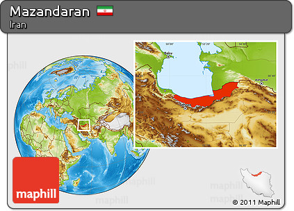 Physical Location Map of Mazandaran