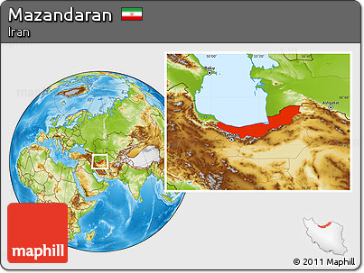 Physical Location Map of Mazandaran