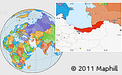 Political Location Map of Mazandaran, highlighted country