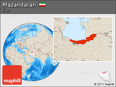 Shaded Relief Location Map of Mazandaran