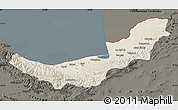 Shaded Relief Map of Mazandaran, darken