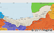 Shaded Relief Map of Mazandaran, political outside