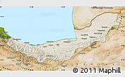 Shaded Relief Map of Mazandaran, satellite outside