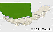 Shaded Relief Map of Mazandaran, single color outside