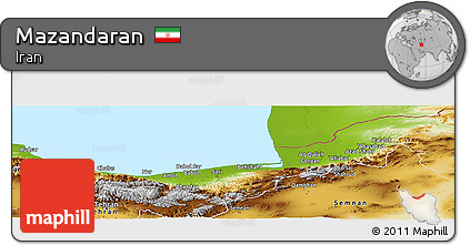 Physical Panoramic Map of Mazandaran