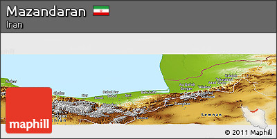 Physical Panoramic Map of Mazandaran