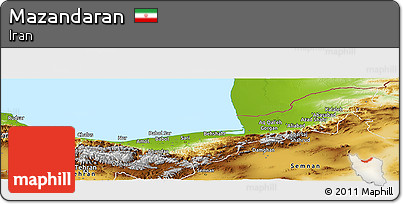 Physical Panoramic Map of Mazandaran