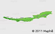 Political Panoramic Map of Mazandaran, cropped outside