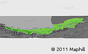 Political Panoramic Map of Mazandaran, darken, desaturated