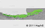 Political Panoramic Map of Mazandaran, desaturated