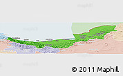 Political Panoramic Map of Mazandaran, lighten