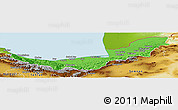 Political Panoramic Map of Mazandaran, physical outside