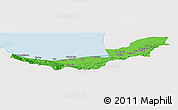 Political Panoramic Map of Mazandaran, single color outside