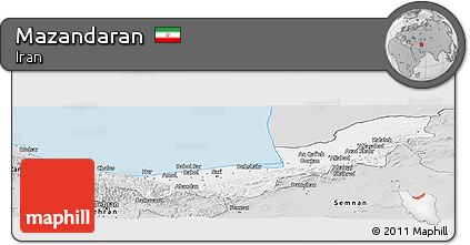 Silver Style Panoramic Map of Mazandaran