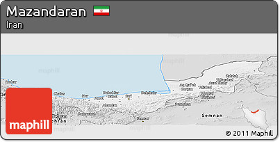Silver Style Panoramic Map of Mazandaran