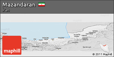 Silver Style Panoramic Map of Mazandaran