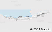 Silver Style Panoramic Map of Mazandaran, single color outside