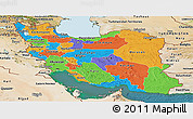 Political Panoramic Map of Iran, satellite outside
