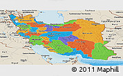 Political Panoramic Map of Iran, shaded relief outside
