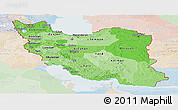Political Shades Panoramic Map of Iran, lighten