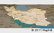 Satellite Panoramic Map of Iran, darken, land only