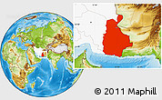 Physical Location Map of Sistan and Baluchestan, highlighted country