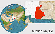 Satellite Location Map of Sistan and Baluchestan, highlighted country