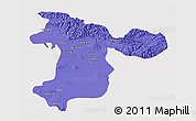 Political 3D Map of Tehran, cropped outside