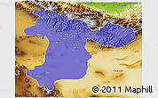 Political 3D Map of Tehran, physical outside