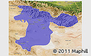 Political 3D Map of Tehran, satellite outside