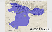 Political 3D Map of Tehran, shaded relief outside