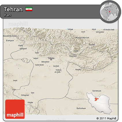 Shaded Relief 3D Map of Tehran