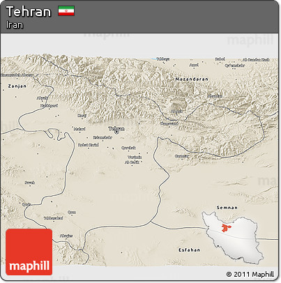 Shaded Relief 3D Map of Tehran